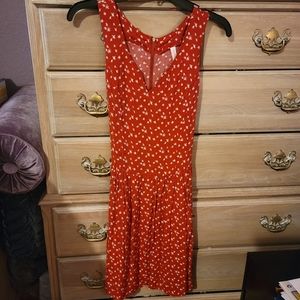 Xhilaration Red Summer Dress with White Stars  Zippered Back Size Small
